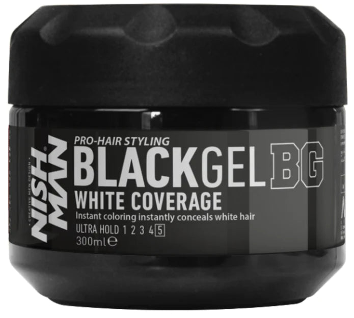 Pro-Hair Styling Black Gel White Coverage Ultra Hold 5 300ml